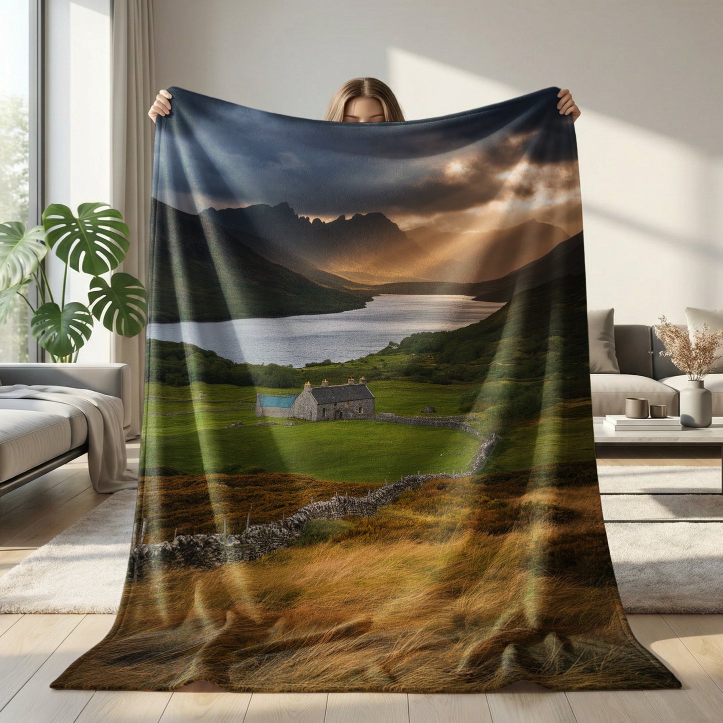 Decorative Sherpa Blanket 60x80 | Plush Throw Blanket | Housewarming Gift