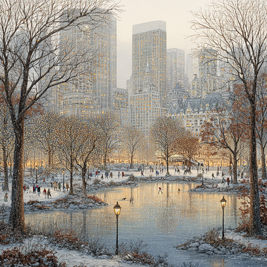 Winter Wonderland Skating Scene Wall Art Print