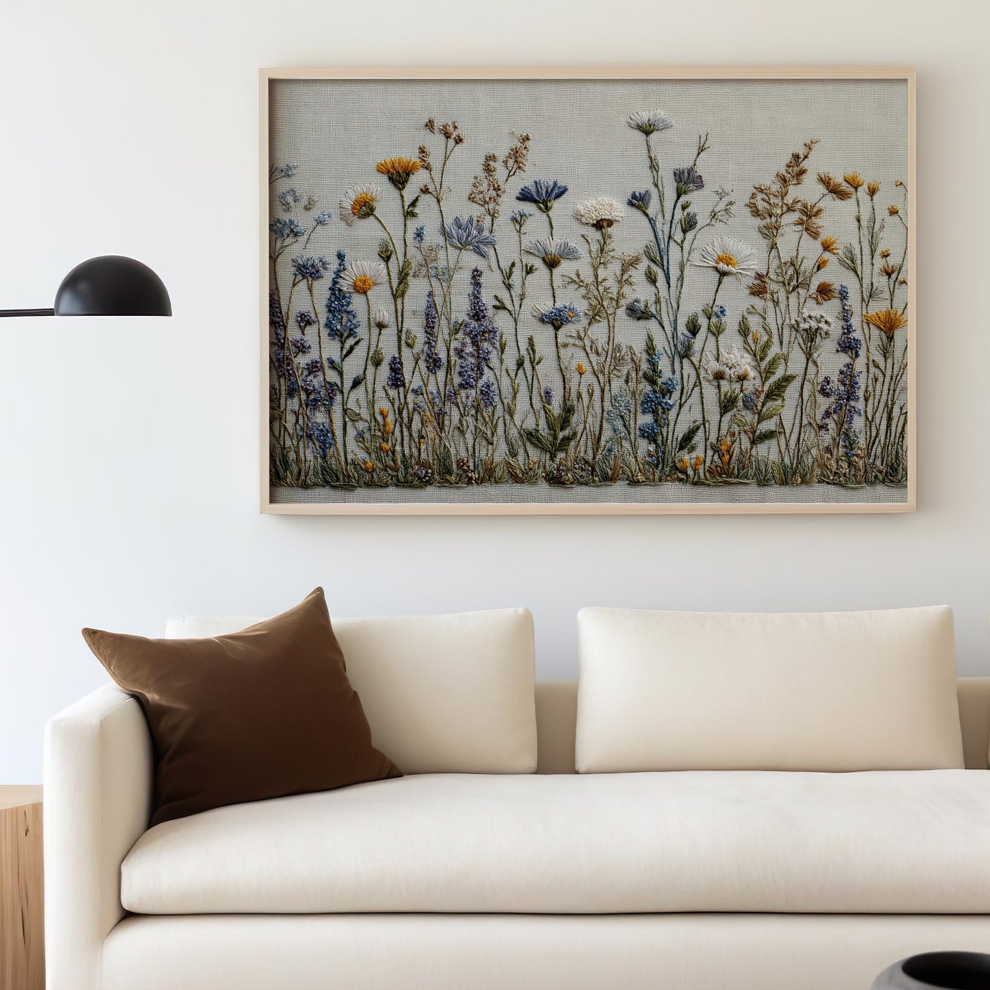 Embroidered Wildflower Meadow Framed Wall Art product type