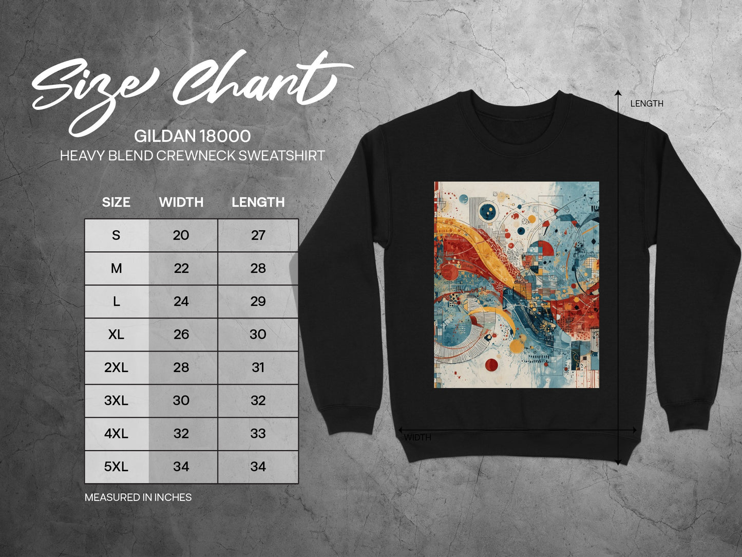 GILDAN 18000 Abstract Geometric Crewneck Sweatshirt product type
