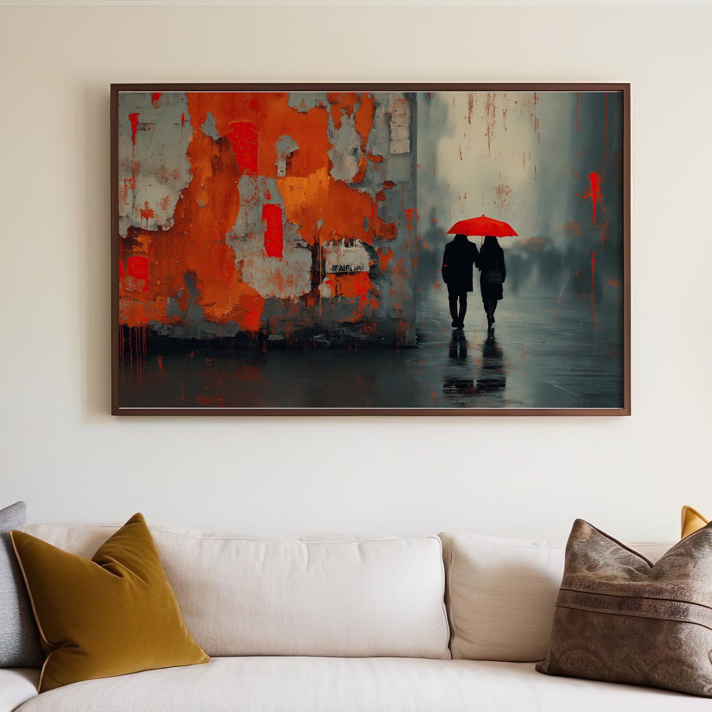 Red Umbrella Rainy Stroll Abstract Grungy Cityscape Artwork product type
Red Umbrella
Rainy City
Urban Art
Couple Walking
Abstract Painting
Grungy Texture
Street Scene
Modern Decor
Contemporary Art
Wall Decor
Home Decor
Fine Art Print
Dramatic Art
Emotional Art
Orange Gray
Black Figures
Artwork Print
Cityscape Art
Weather Art
Pop of Color