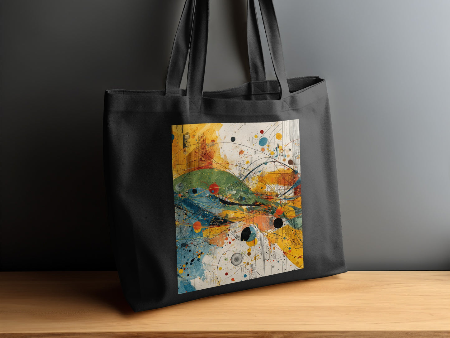 Vibrant Abstract Paint Splatter Pattern Tote product type