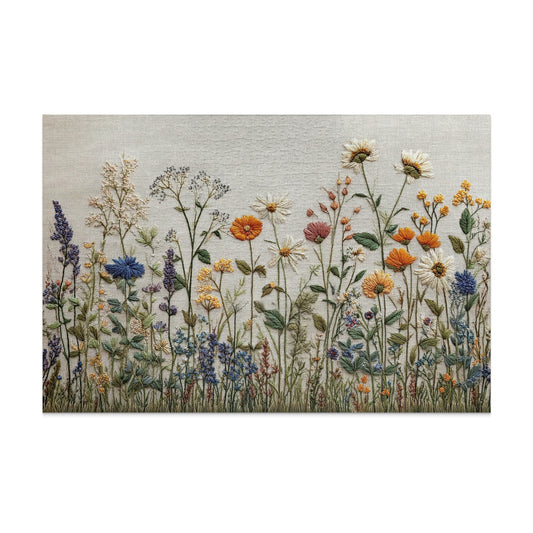 Vivid Embroidered Wildflower Landscape Artistic product type