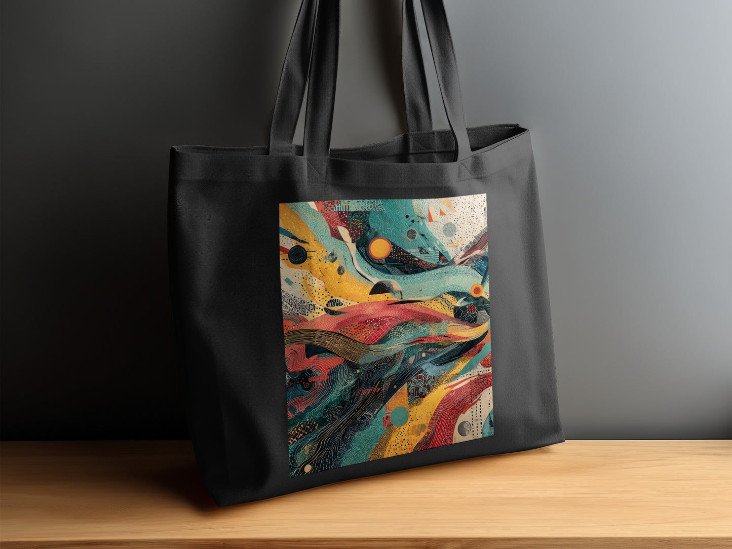 Colorful Intricate Abstract Art Wavy Pattern Tote Bag
tote bag
abstract art
colorful design
vibrant pattern
modern art
artistic bag
unique print
graphic design
everyday bag
fashion accessory
shoulder bag
reusable bag
gift idea
aesthetic art
dynamic pattern
contemporary art
eclectic design
wavy lines
multicolor print
shopper bag