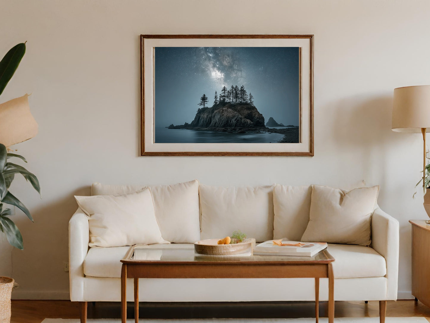 Mesmerizing Island at Night Framed Wall Art Product