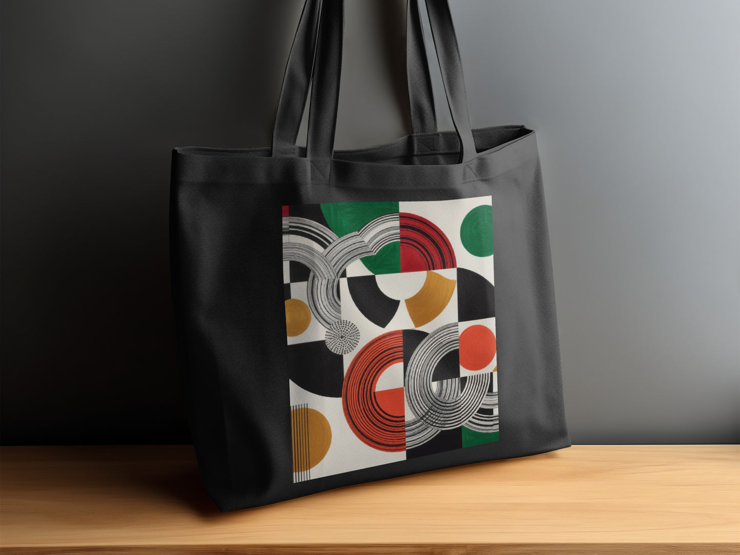 Stylish Tote Bag with Abstract Geometric Patterns