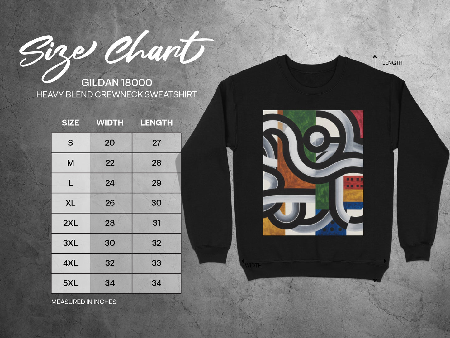 Abstract Art Pattern Gildan 18000 Crewneck Sweatshirt