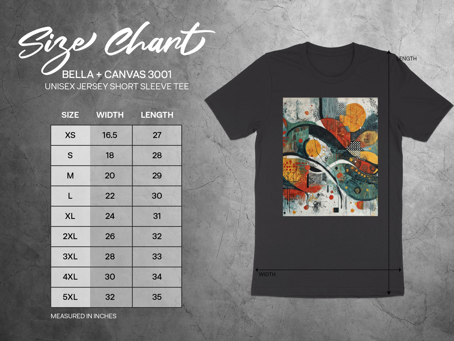 BELLA + CANVAS 3001 Abstract Circles Colorful Tee product type