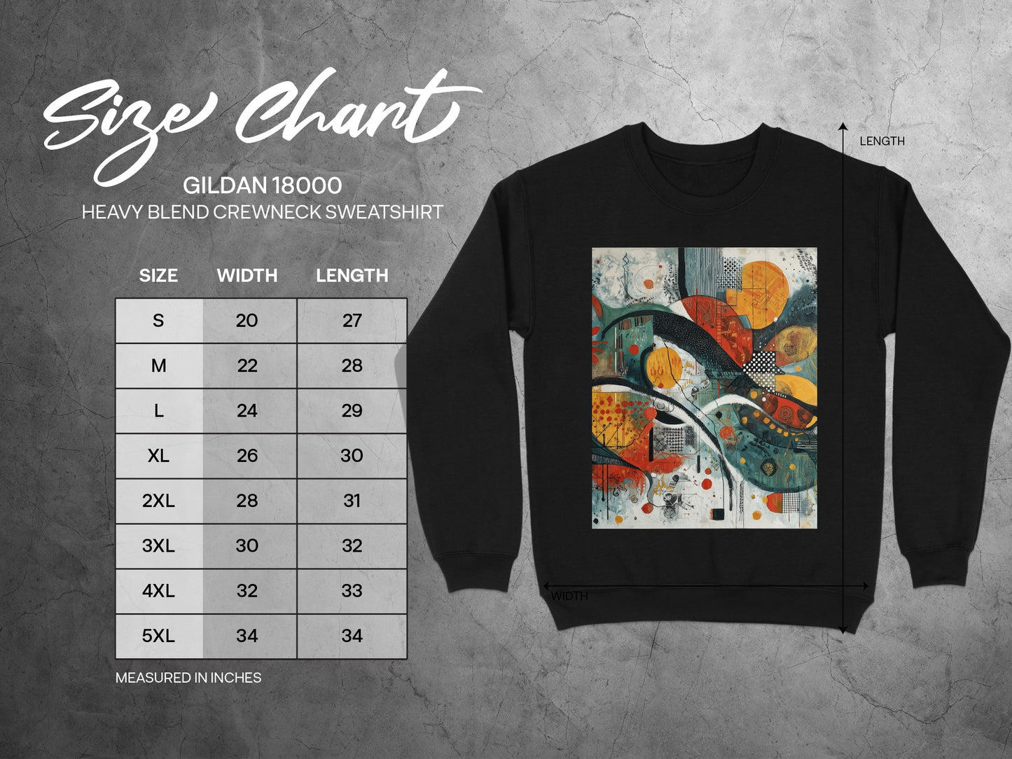 Abstract Colorful Crewneck Sweatshirt Artistic Design product type