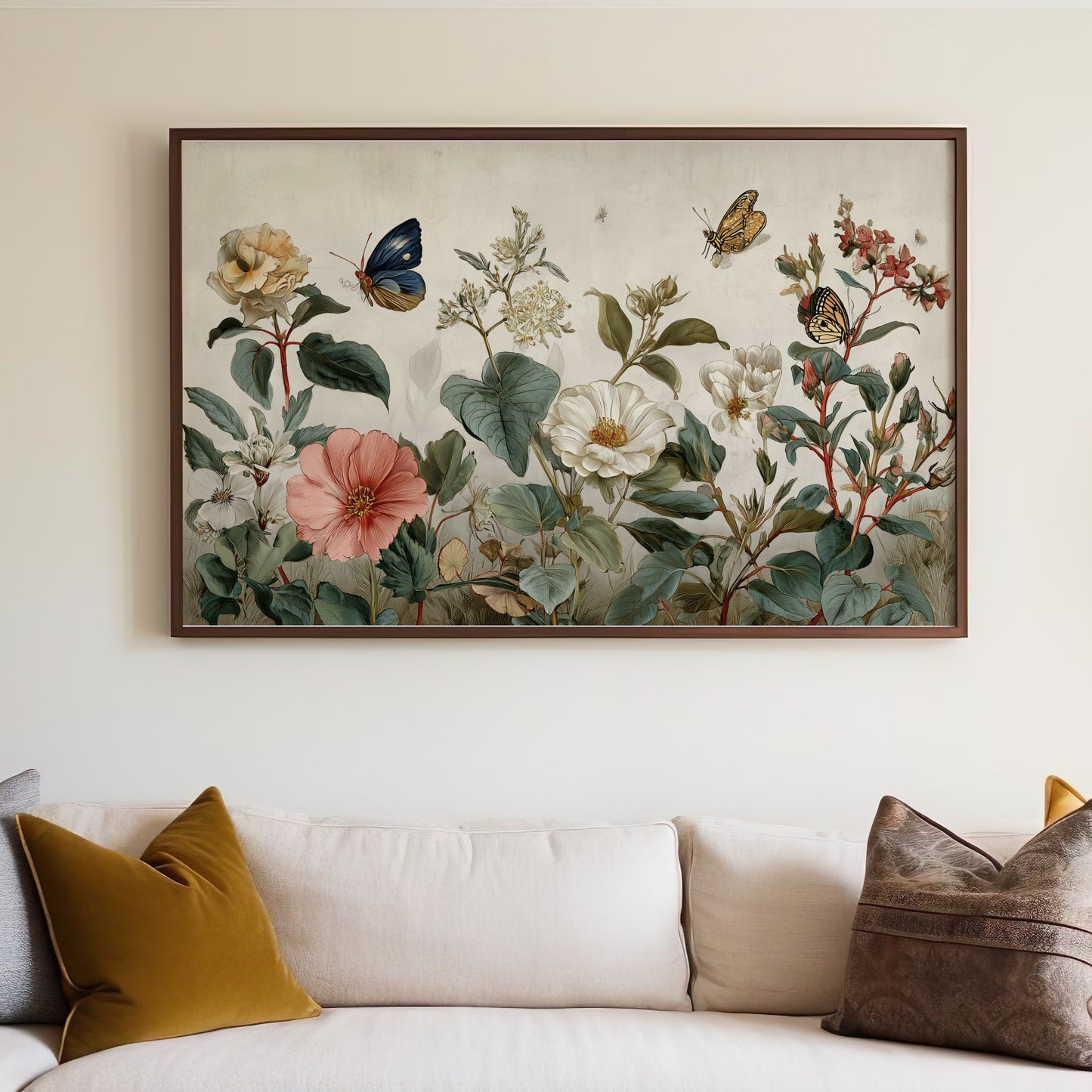 Vintage Botanical Butterfly Floral Framed Art product type