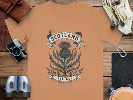 Scottish Thistle and Stag Heritage T-Shirt