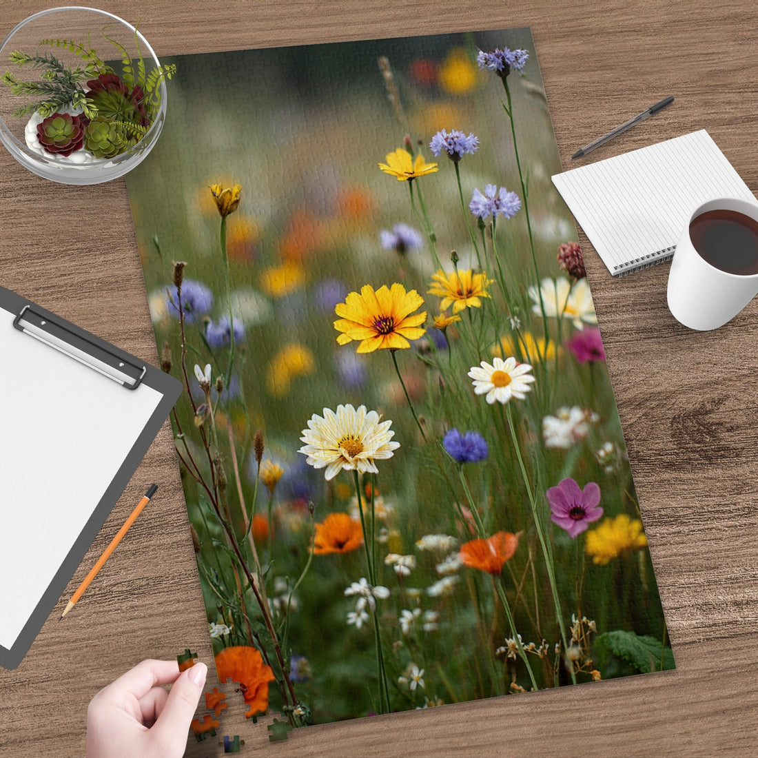 Radiant Flower Meadow Jigsaw Puzzle, a wildflower jigsaw puzzle design