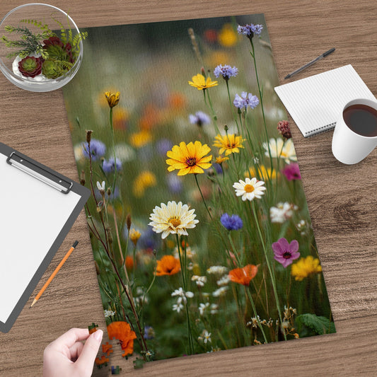 Radiant Flower Meadow Jigsaw Puzzle, a wildflower jigsaw puzzle design