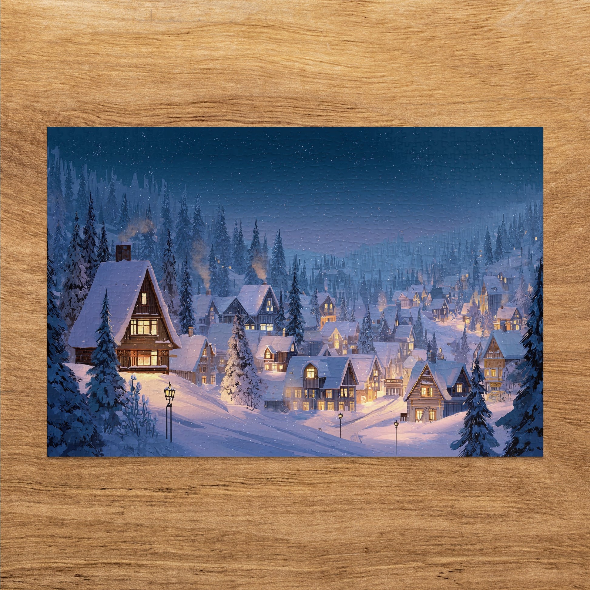 Snowy Mountain Village Night Scene Cozy Winter product type
winter village
snowy landscape
christmas scene
cozy houses
night village
mountain town
illuminated art
snowy trees
holiday season
festive decor
winter wonderland
cabin homes
peaceful night
snowfall view
artistic village
scenic winter
dreamy atmosphere
forest village
rustic charm
winter beauty