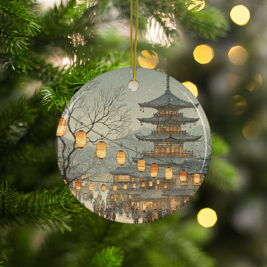 Beautiful Holiday Season Scene Christmas Ornament