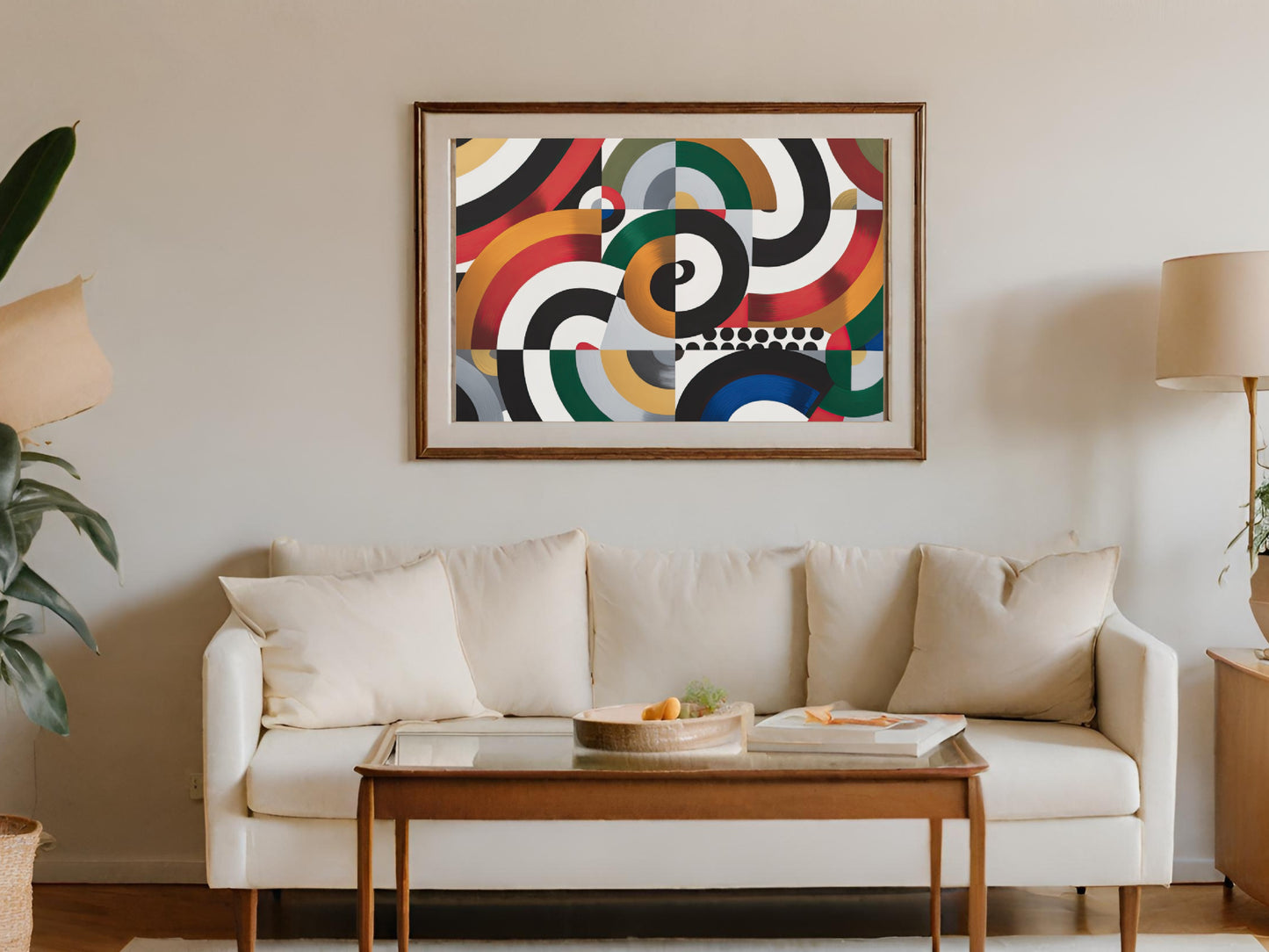 Colorful Abstract Geometric Shapes Framed Art Print