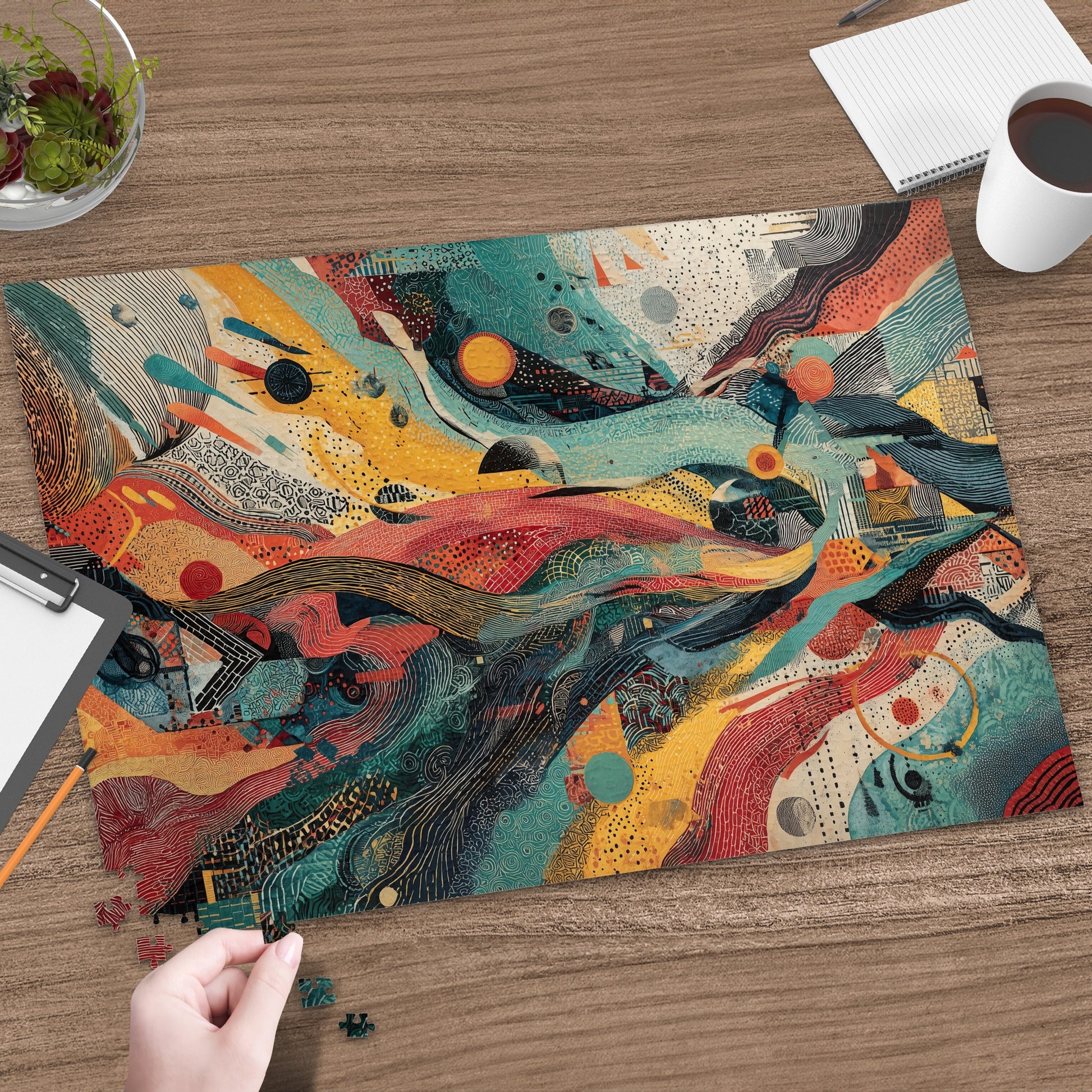 Vibrant Abstract Wave Pattern Creative Puzzle product type