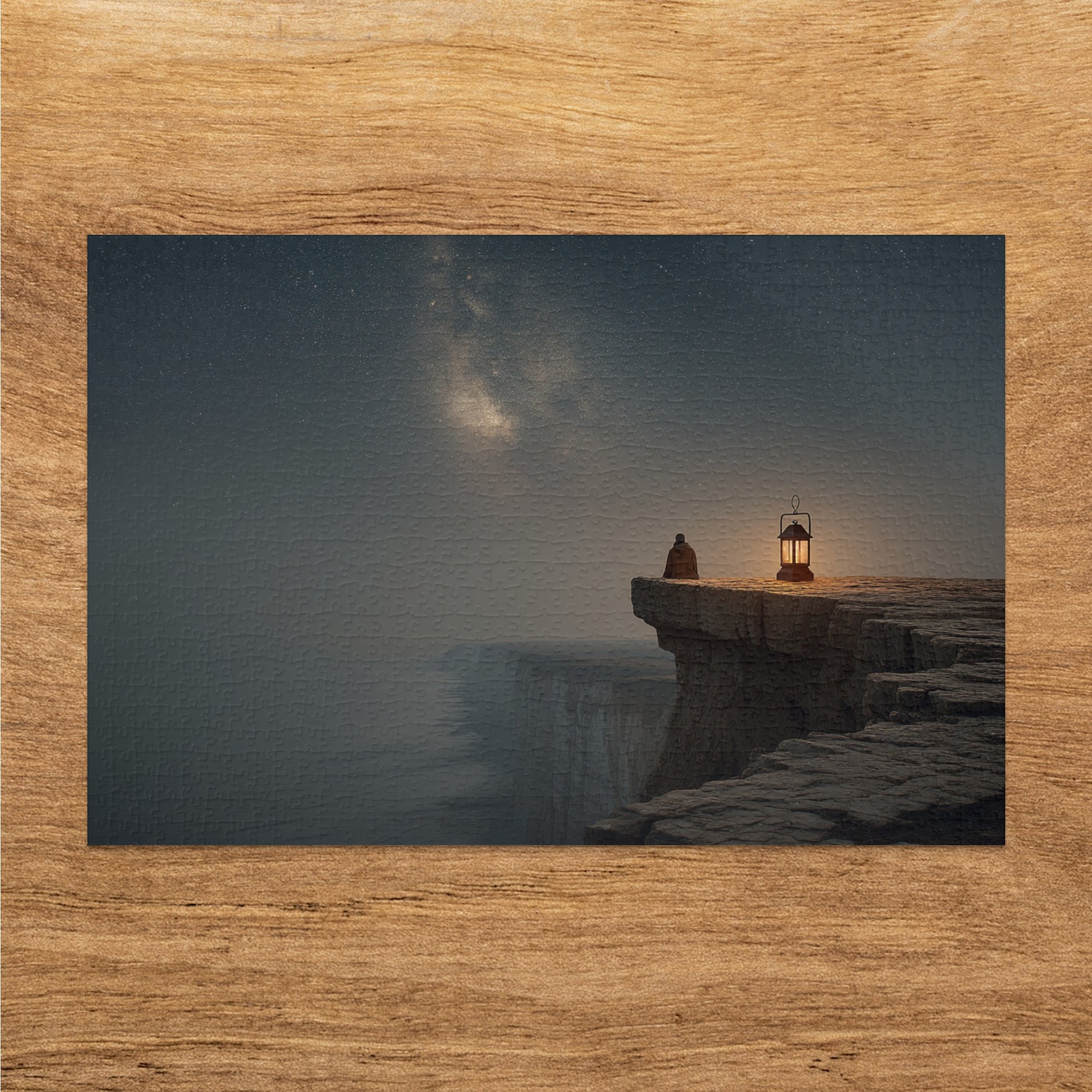 Serene Starry Night on a Cliff Edge Art Print product