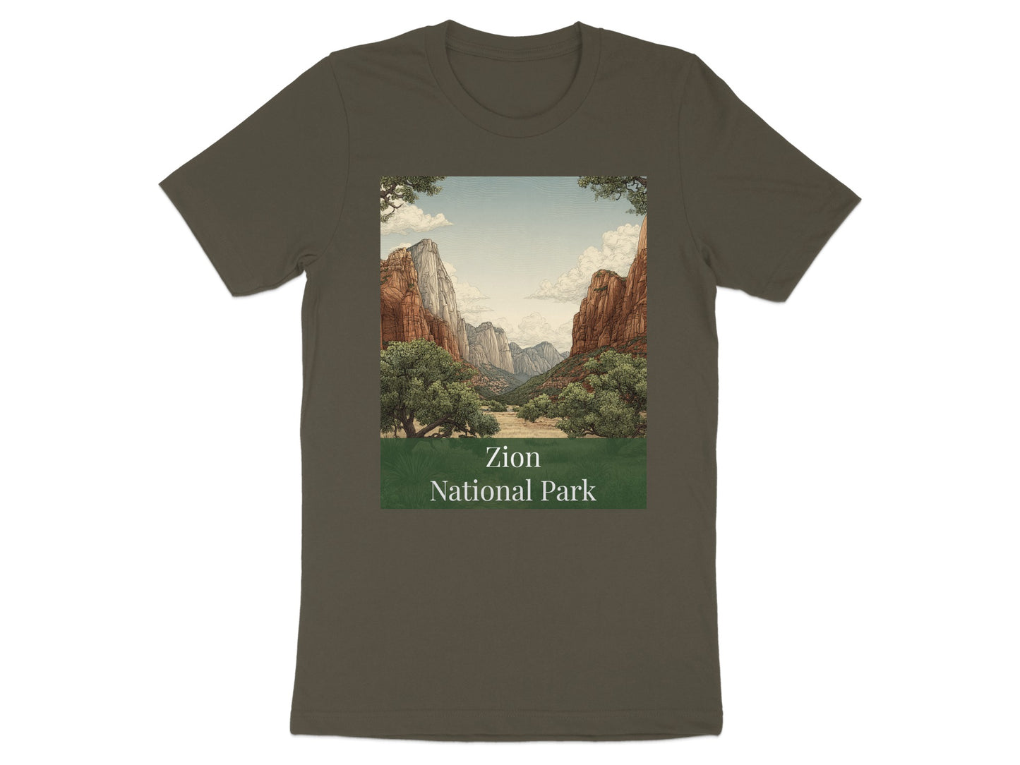 Zion National Park Scenic Landscape Graphic T-Shirt