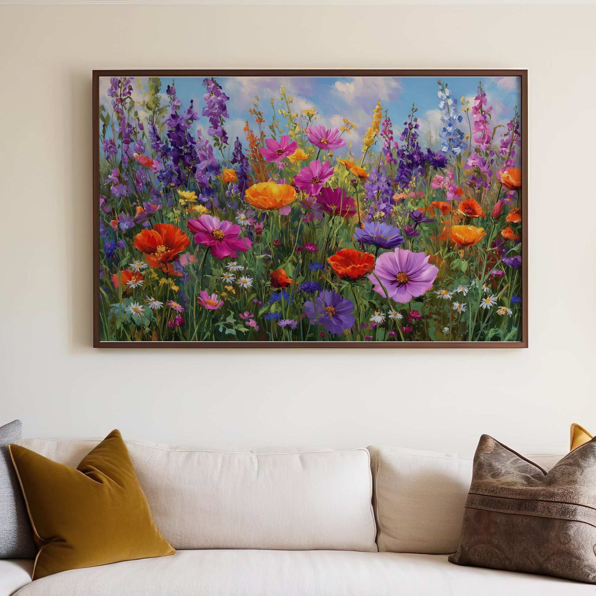 Vibrant Wildflower Field Painting Colorful Wall Art product type