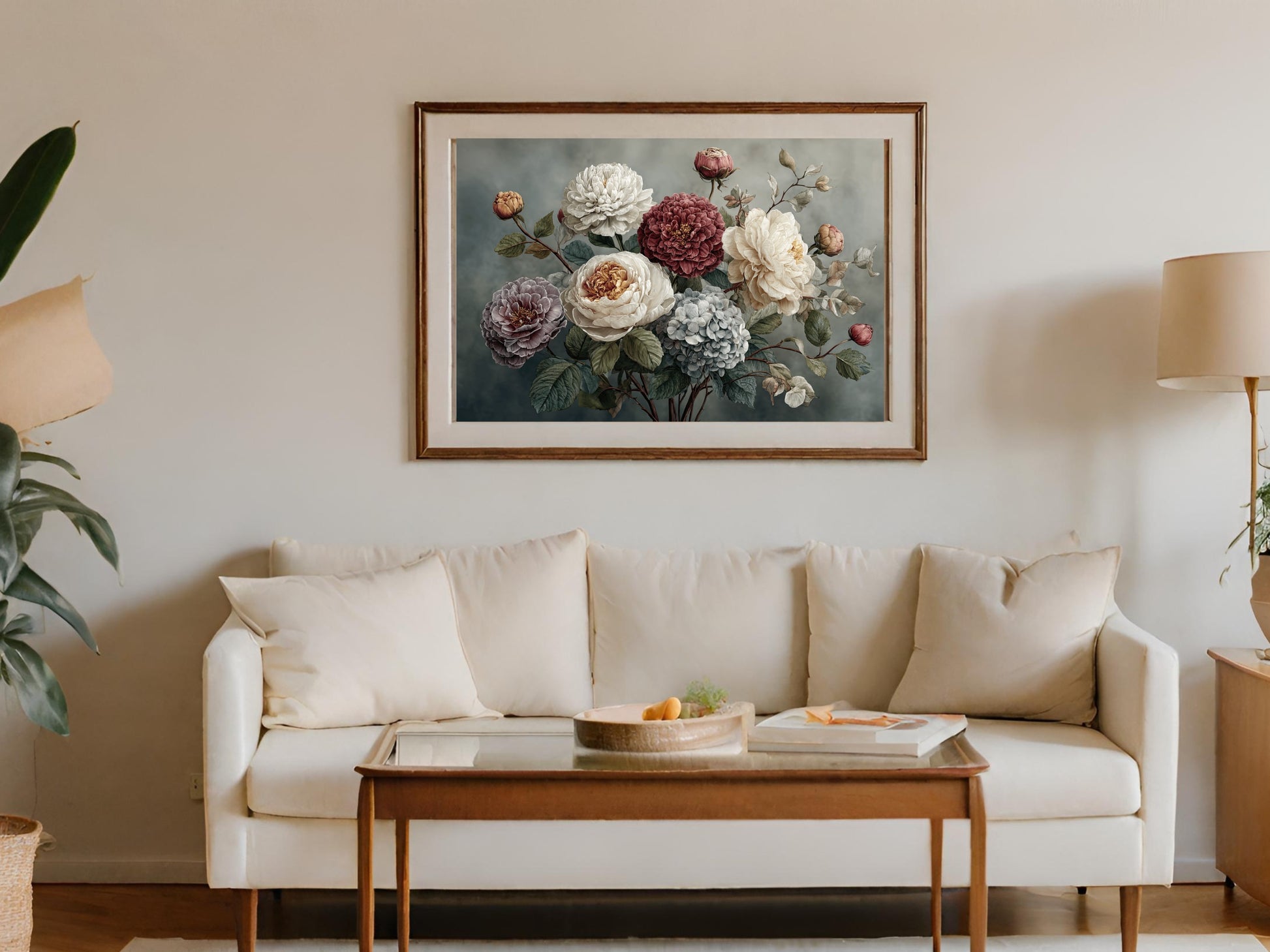 Elegant Floral Artwork with Frame Wall Decor