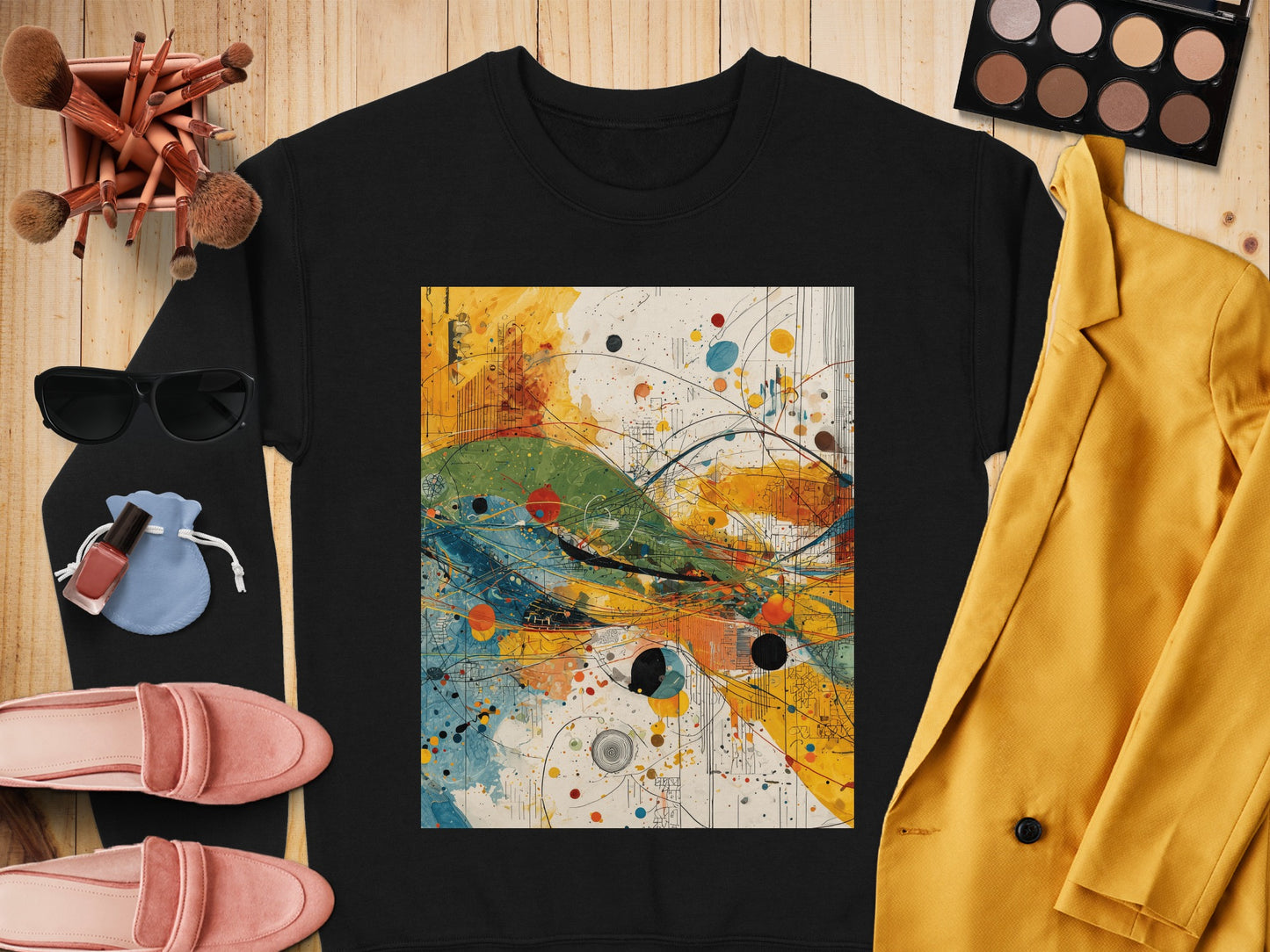 Vibrant Abstract Splatter Art Black Sweatshirt product type
Sweatshirt
BlackSweatshirt
AbstractArt
GraphicSweatshirt
ColorfulDesign
ArtisticPrint
UniqueApparel
ModernStyle
YellowBlue
GreenOrange
SplatterArt
Streetwear
UnisexSweatshirt
Crewneck
FashionTop
StatementPiece
DesignSweatshirt
AbstractPrint
VibrantColors
CasualWear