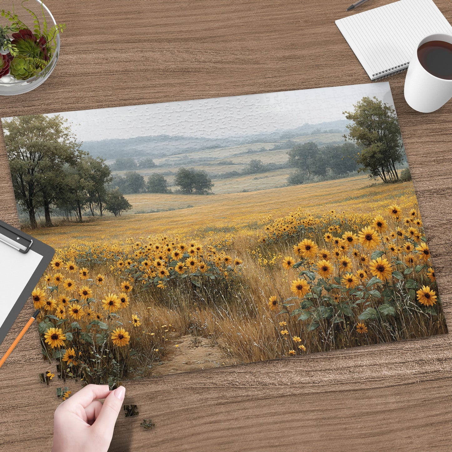 Beautiful Scenic Sunflower Field Landscape Puzzle Product