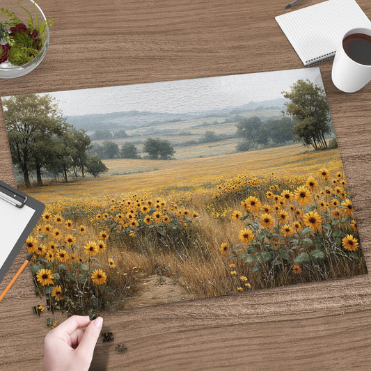 Beautiful Scenic Sunflower Field Landscape Puzzle Product