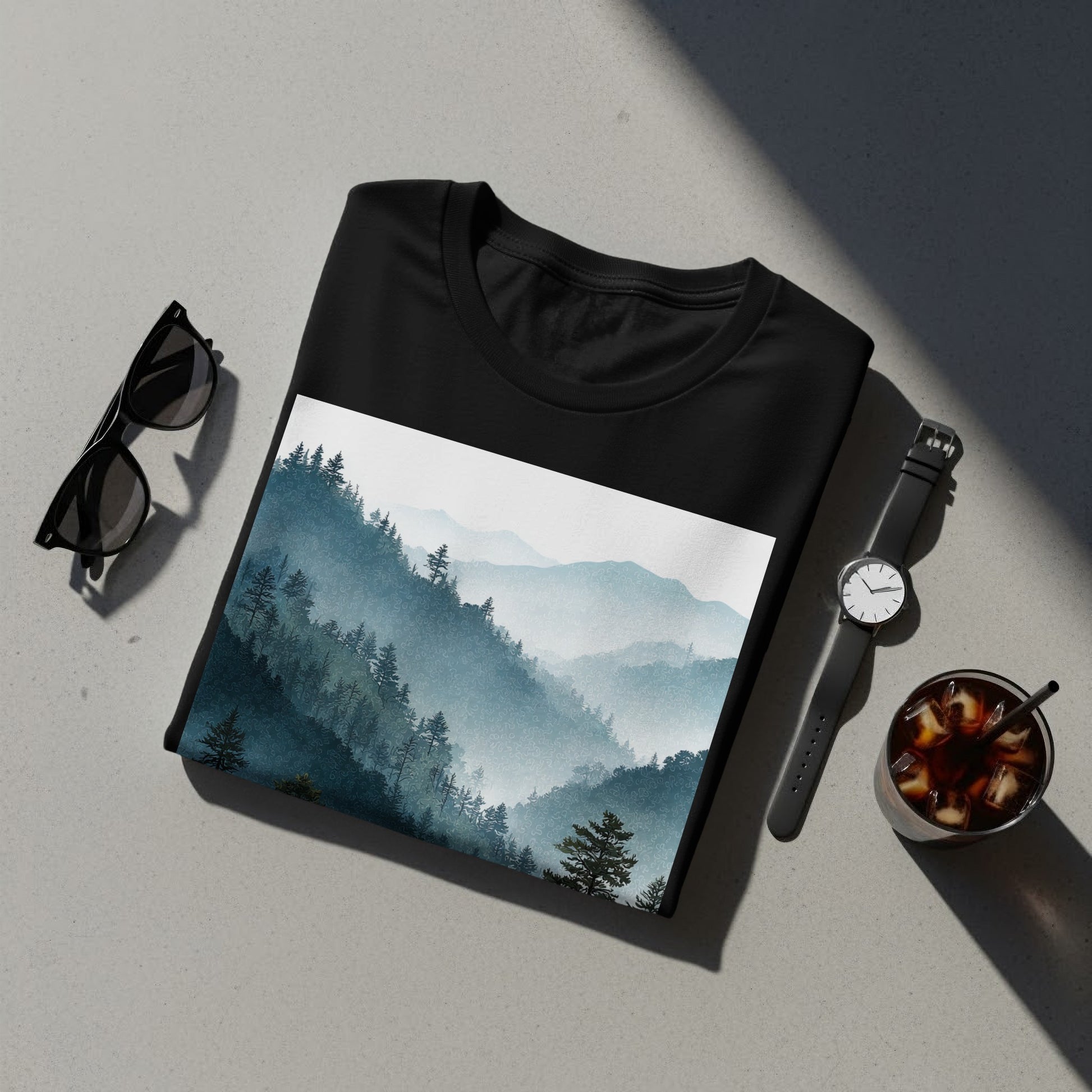 Serene Mountain Landscape Graphic Tee