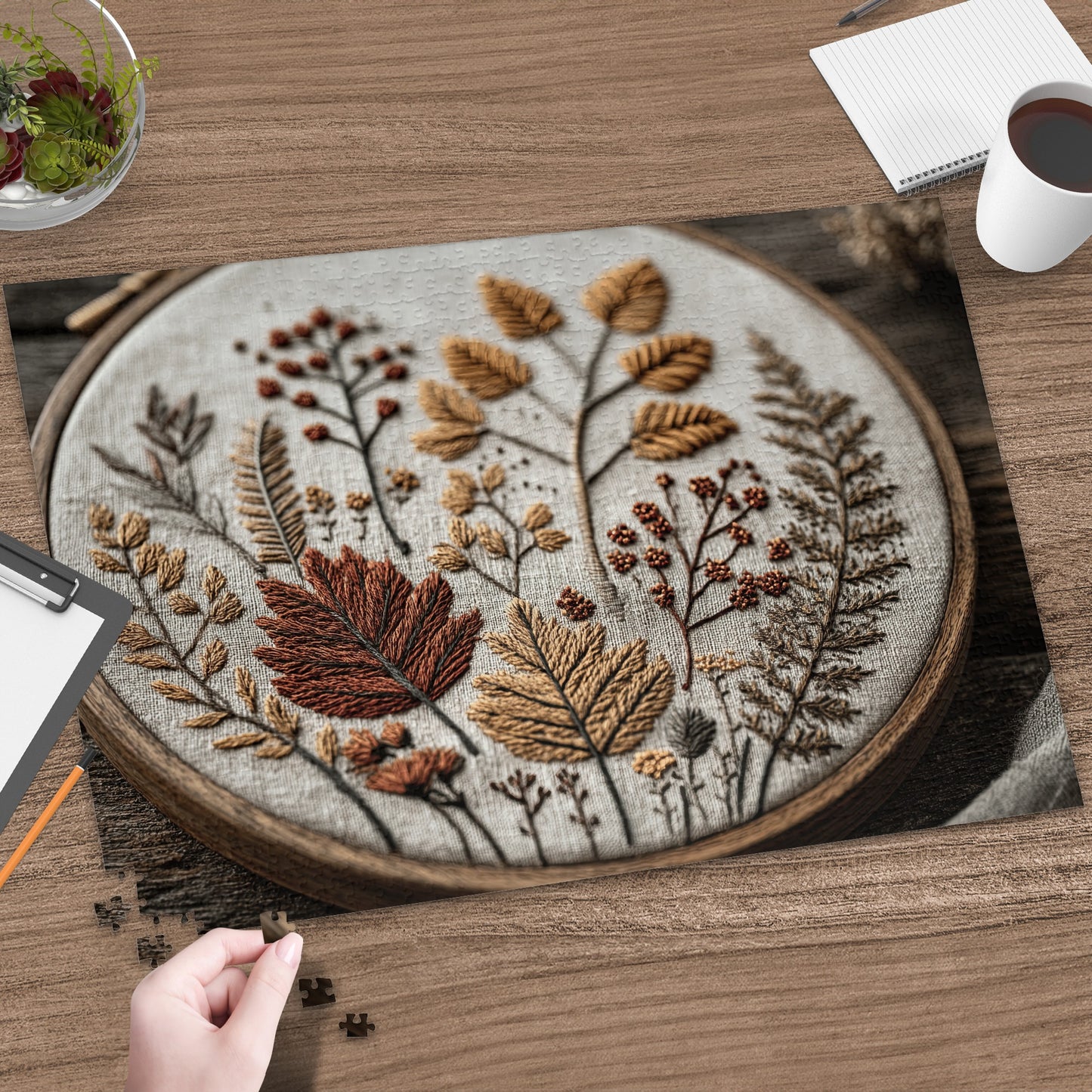 Autumn Leaves Embroidery Nature Inspired Décor product
