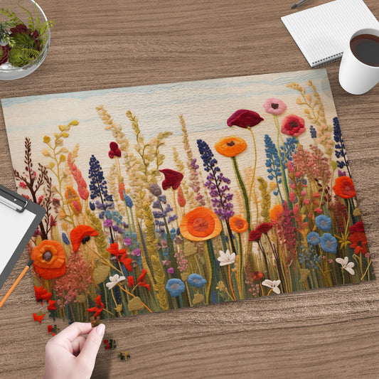 Embroidered Vibrant Floral Table Placemat for Any Setting