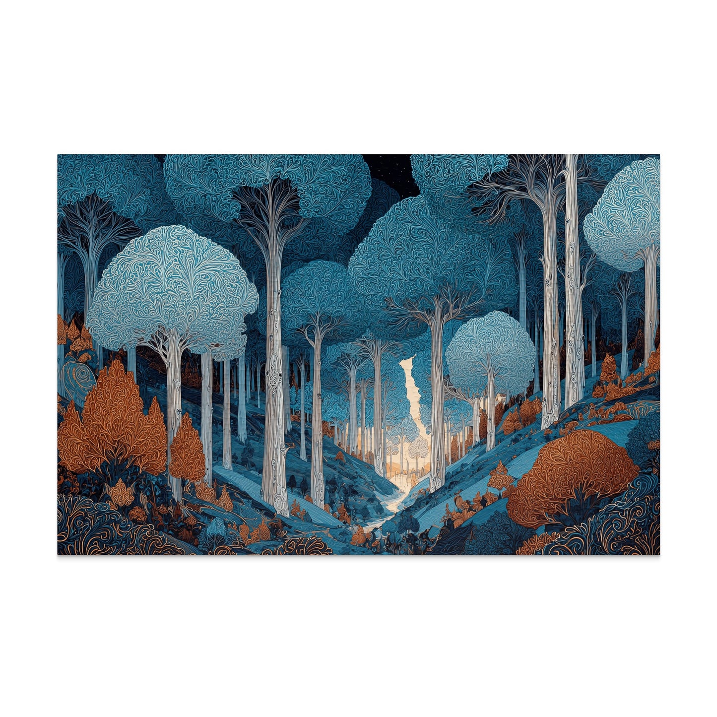 Stylized Enchanted Forest Art Nouveau Woodland Design product type