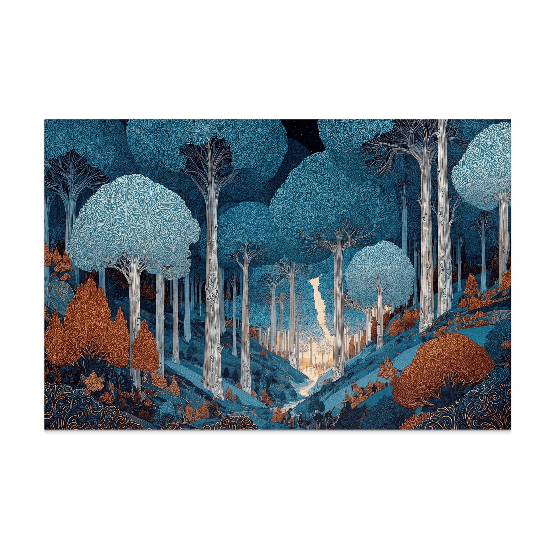 Stylized Enchanted Forest Art Nouveau Woodland Design product type