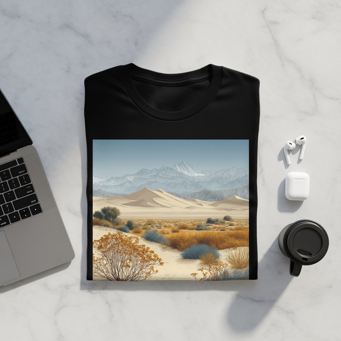Scenic Desert Landscape with Mountains T-shirt