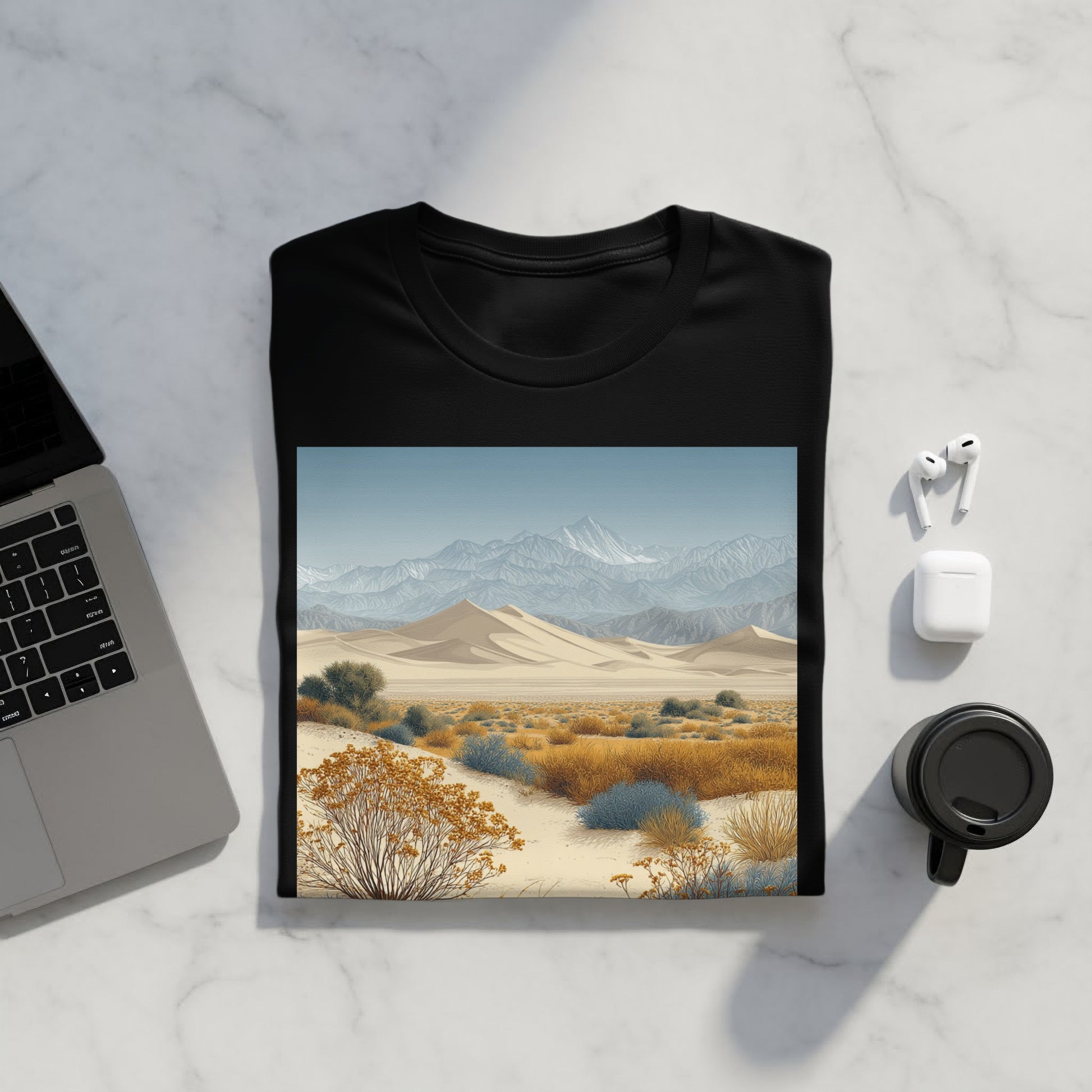 Scenic Desert Landscape with Mountains T-shirt