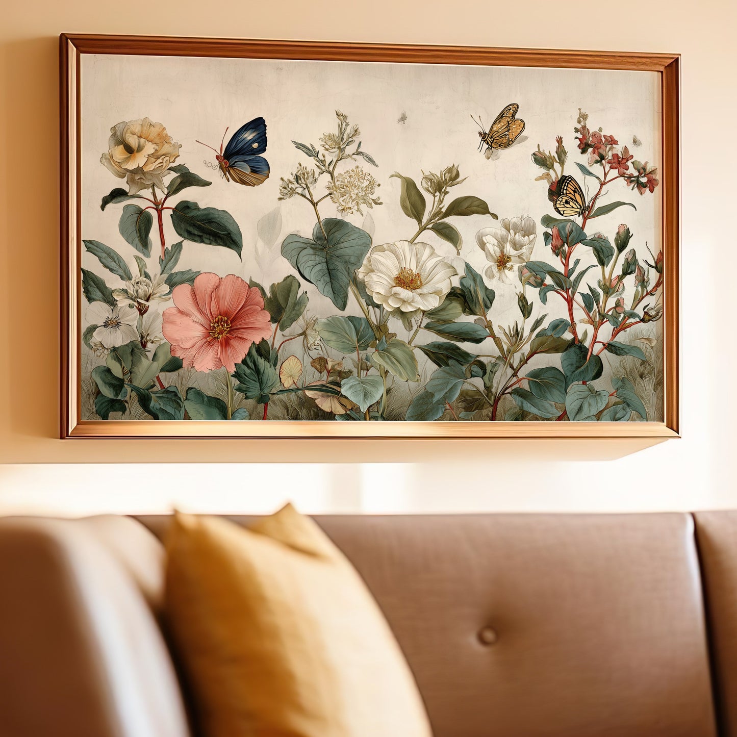 Botanical Garden Flowers Butterflies Vintage Art product type