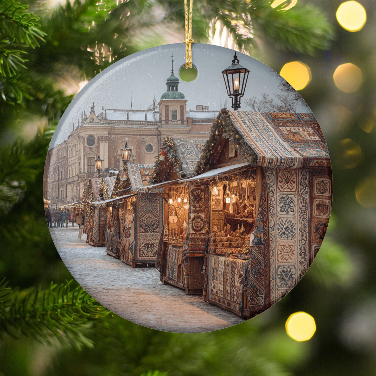 Christmas Market Scene Hanging Ornament product type