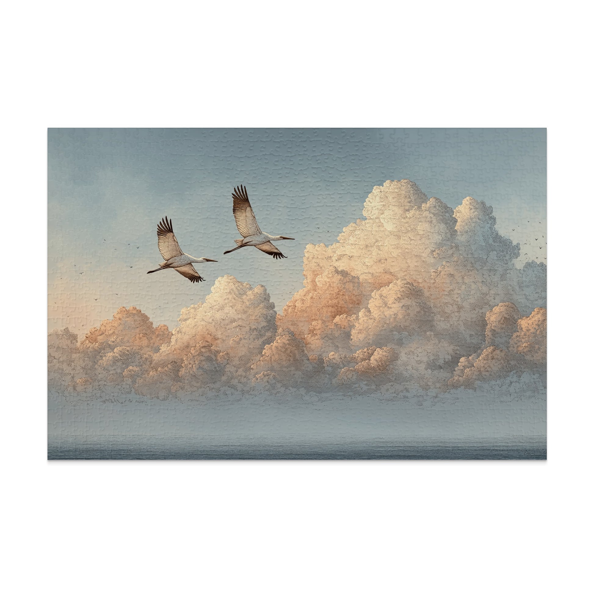 Soaring Birds Amongst Sunset Clouds Wall Art