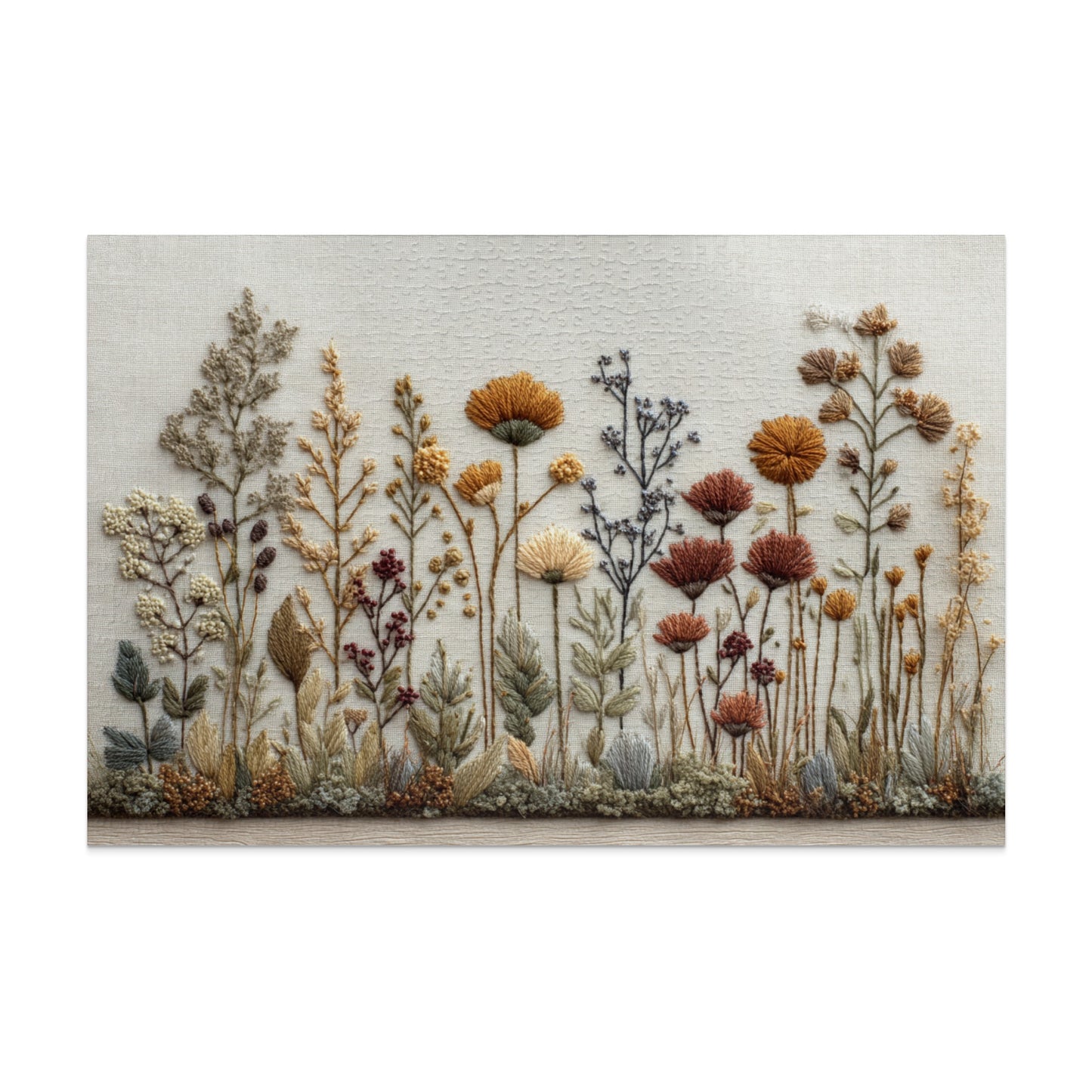 Handcrafted Floral Embroidery Art Wall Decor