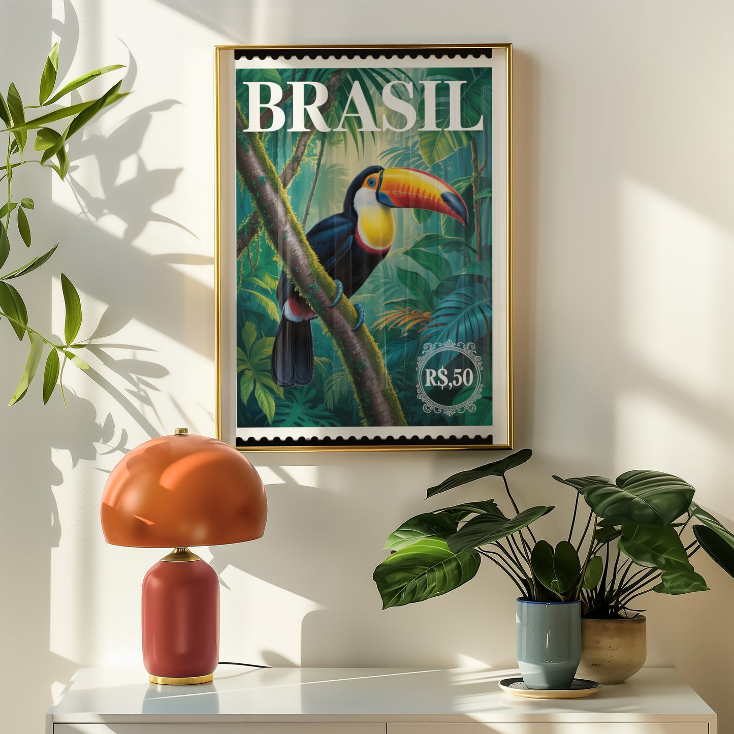 Elegant Brasil Toucan Vintage Poster Wall Art
