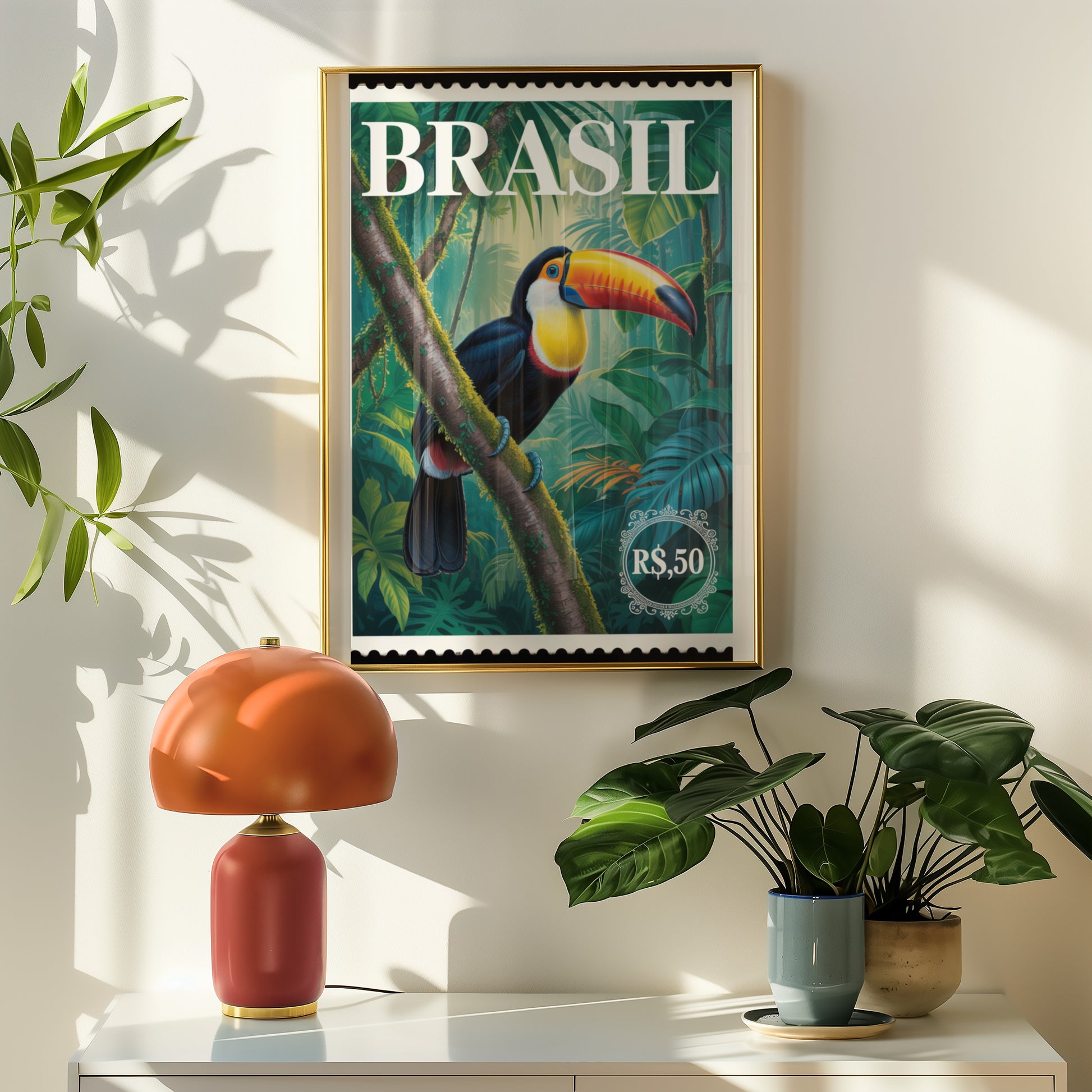 Elegant Brasil Toucan Vintage Poster Wall Art