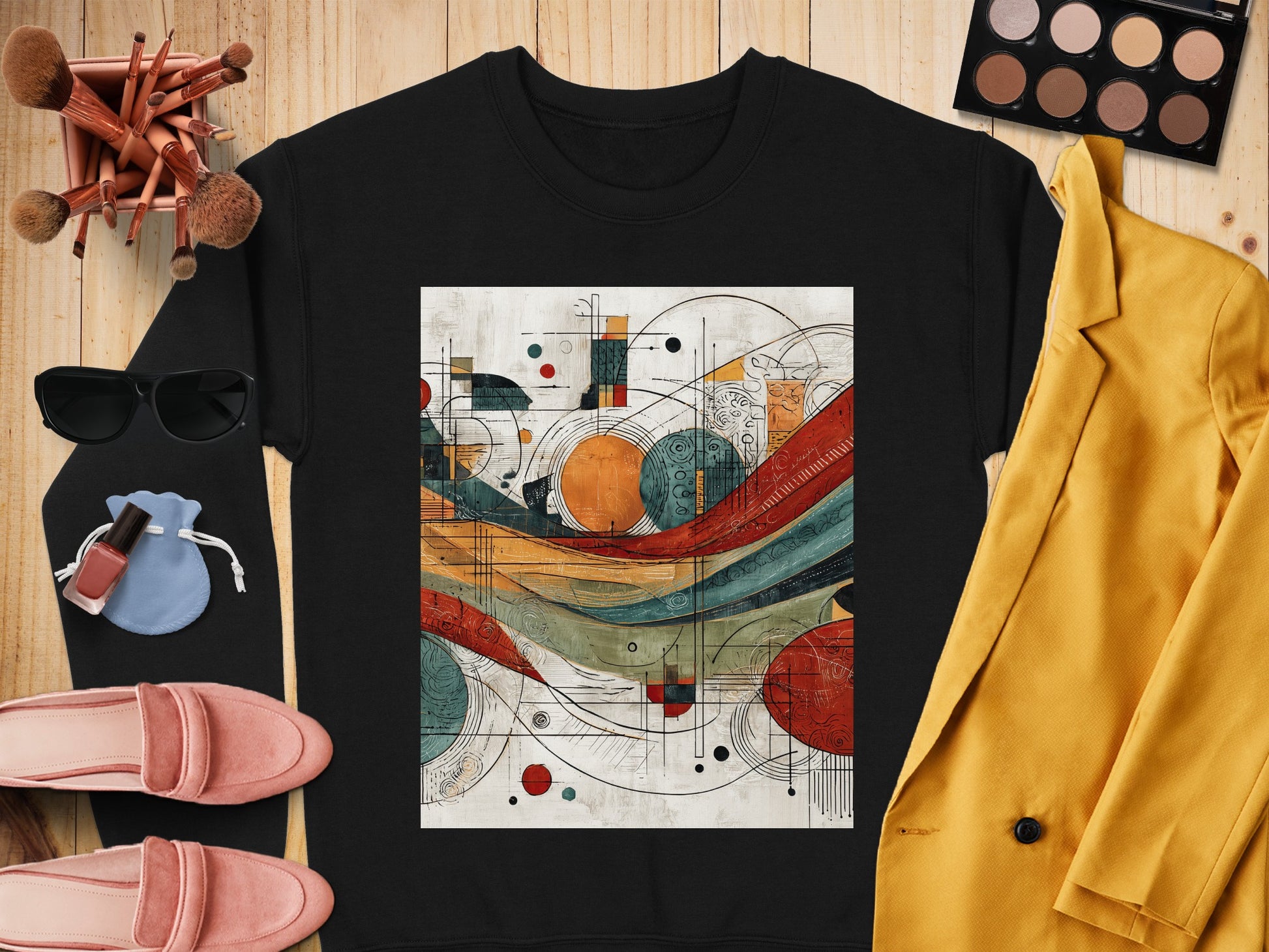 Modern Abstract Geometric Shapes Circles Sweatshirt product type
Abstract art
Geometric design
Modern art
Artistic print
Graphic sweatshirt
Colorful design
Contemporary fashion
Unique pattern
Black sweatshirt
Abstract circles
Abstract lines
Vibrant colors
Statement piece
Unisex fashion
Artistic clothing
Abstract waves
Digital art print
Trendy design
Fashion sweatshirt
Creative graphic