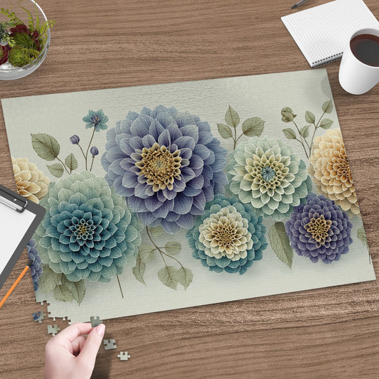 Challenging floral puzzle featuring bold blooming flowers