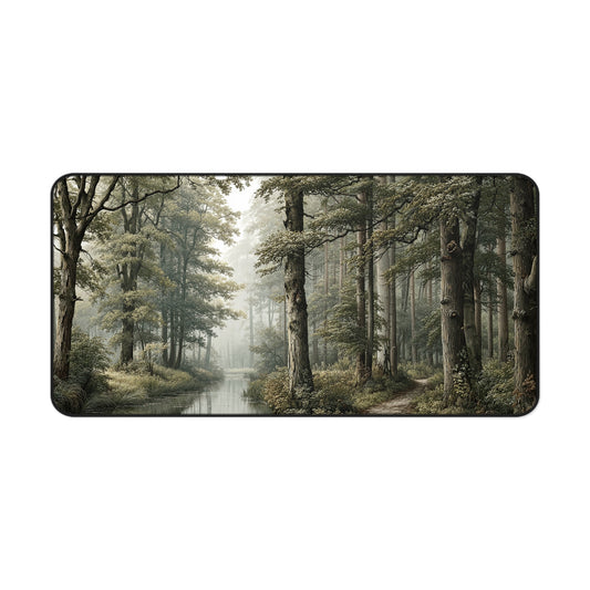 Phone case with a design of a forest scene on a white background