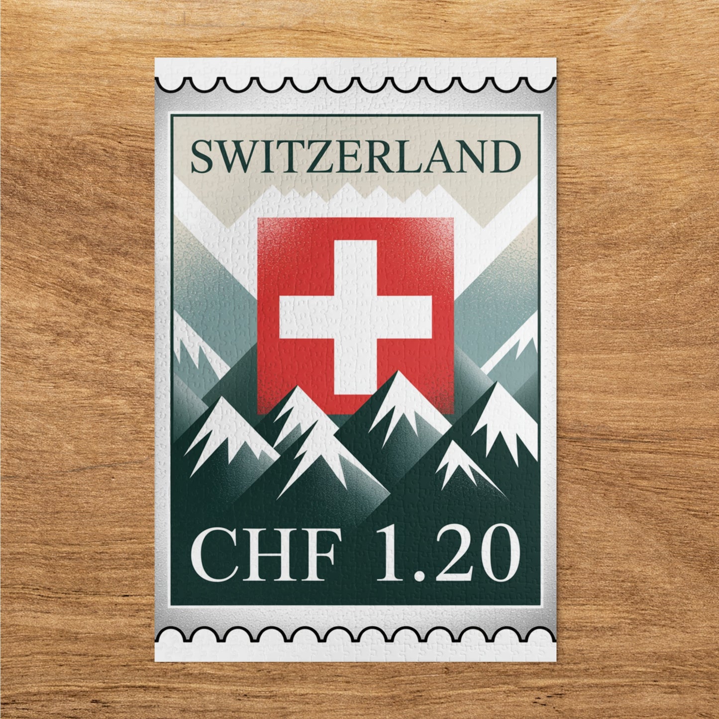 Switzerland Mountain Stamp Reproduction Print