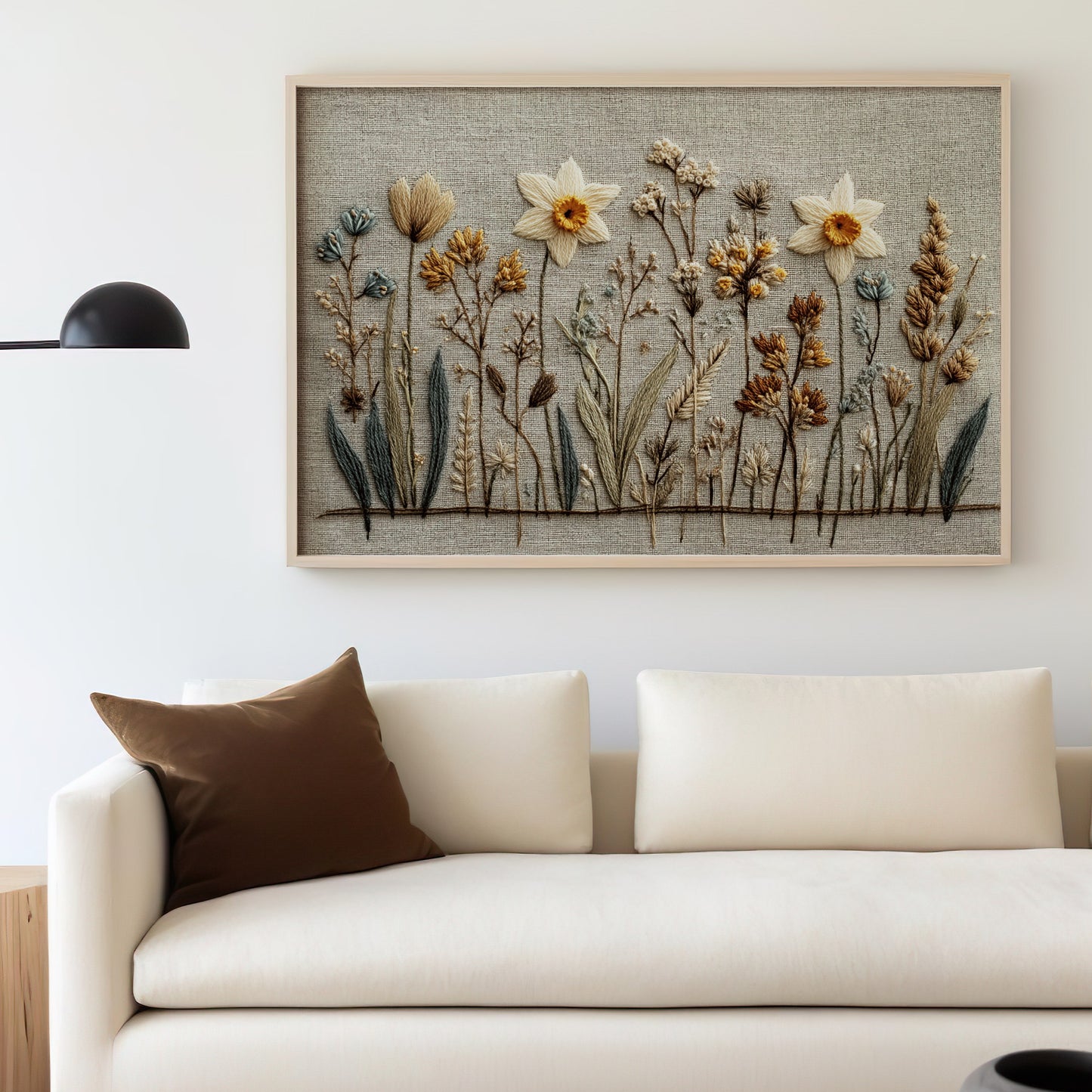 Handcrafted Daffodil and Wildflowers Wall Art Decor