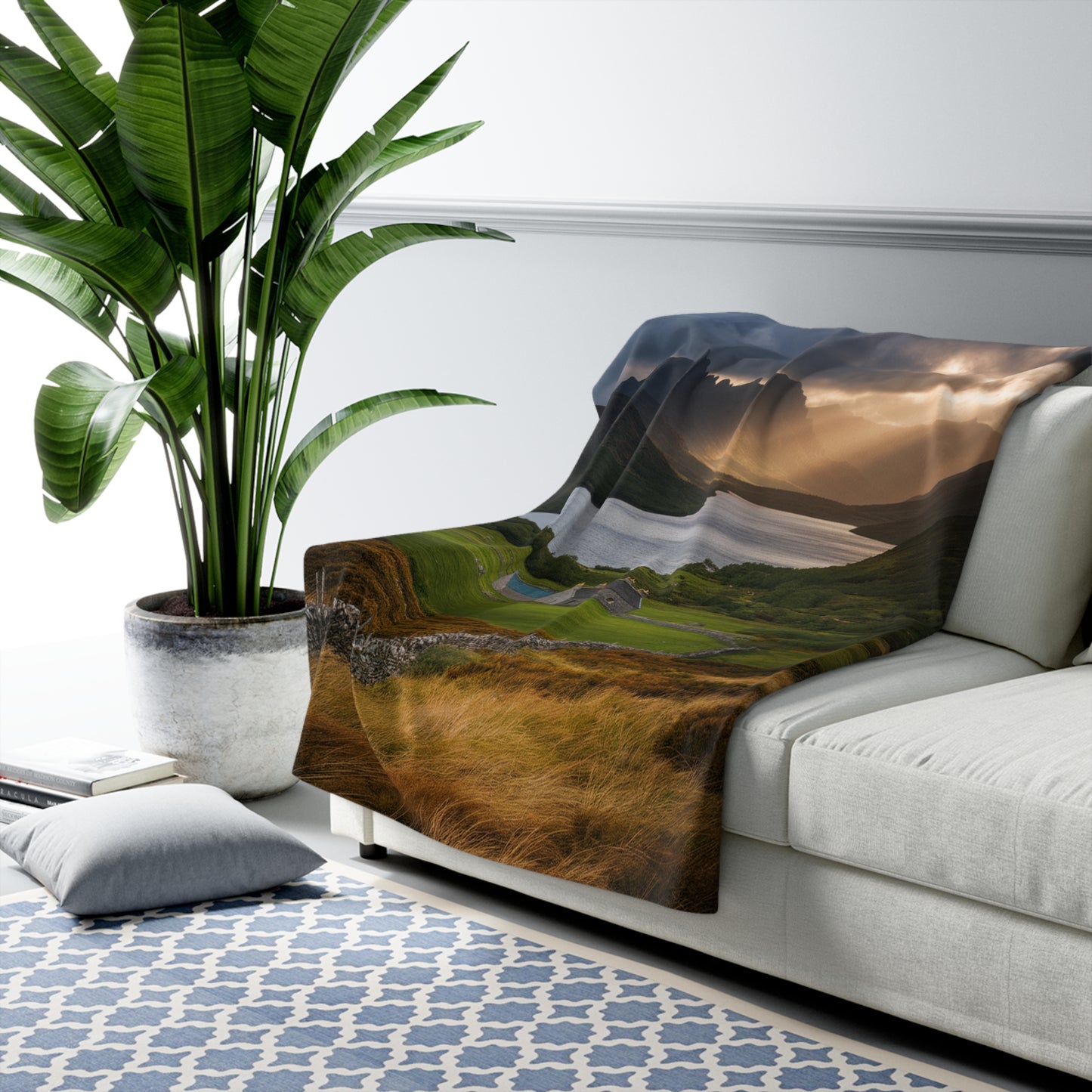 Decorative Sherpa Blanket 60x80 | Plush Throw Blanket | Housewarming Gift
