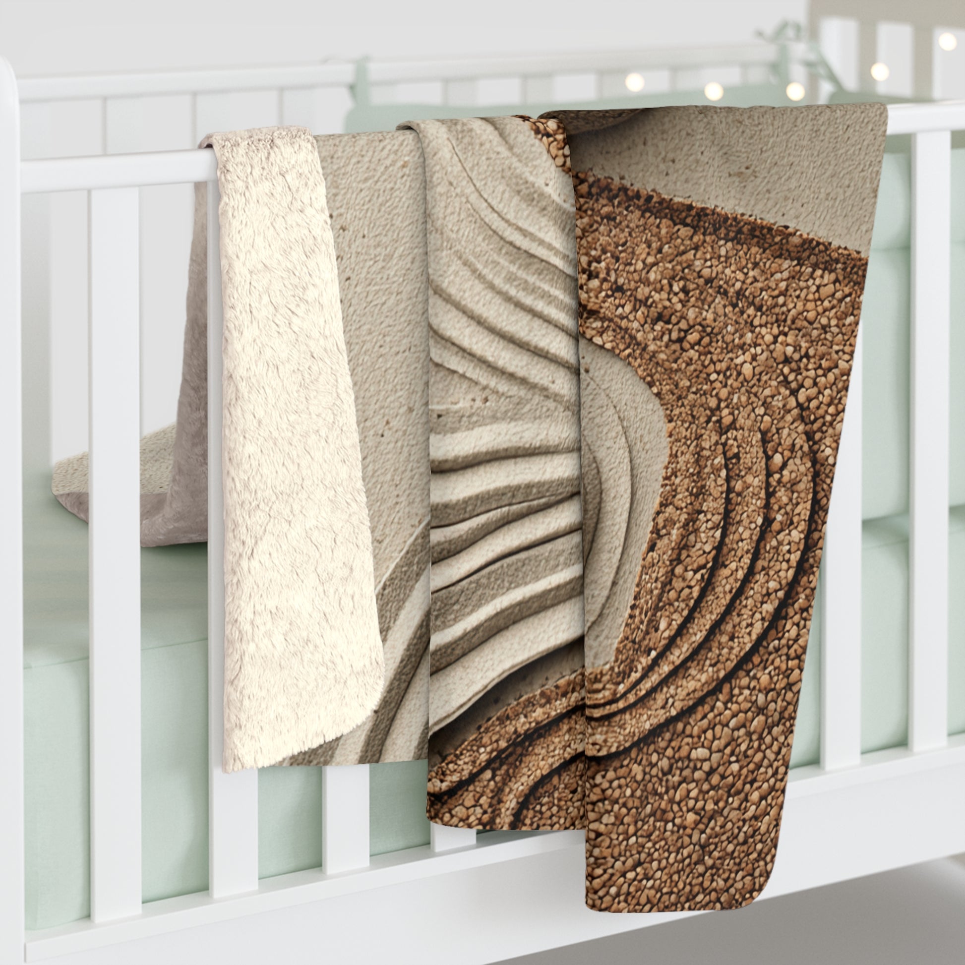 Zen Stacked Stones sherpa blanket — cozy spa-inspired fleece throw, meditation gift, self care, boho decor