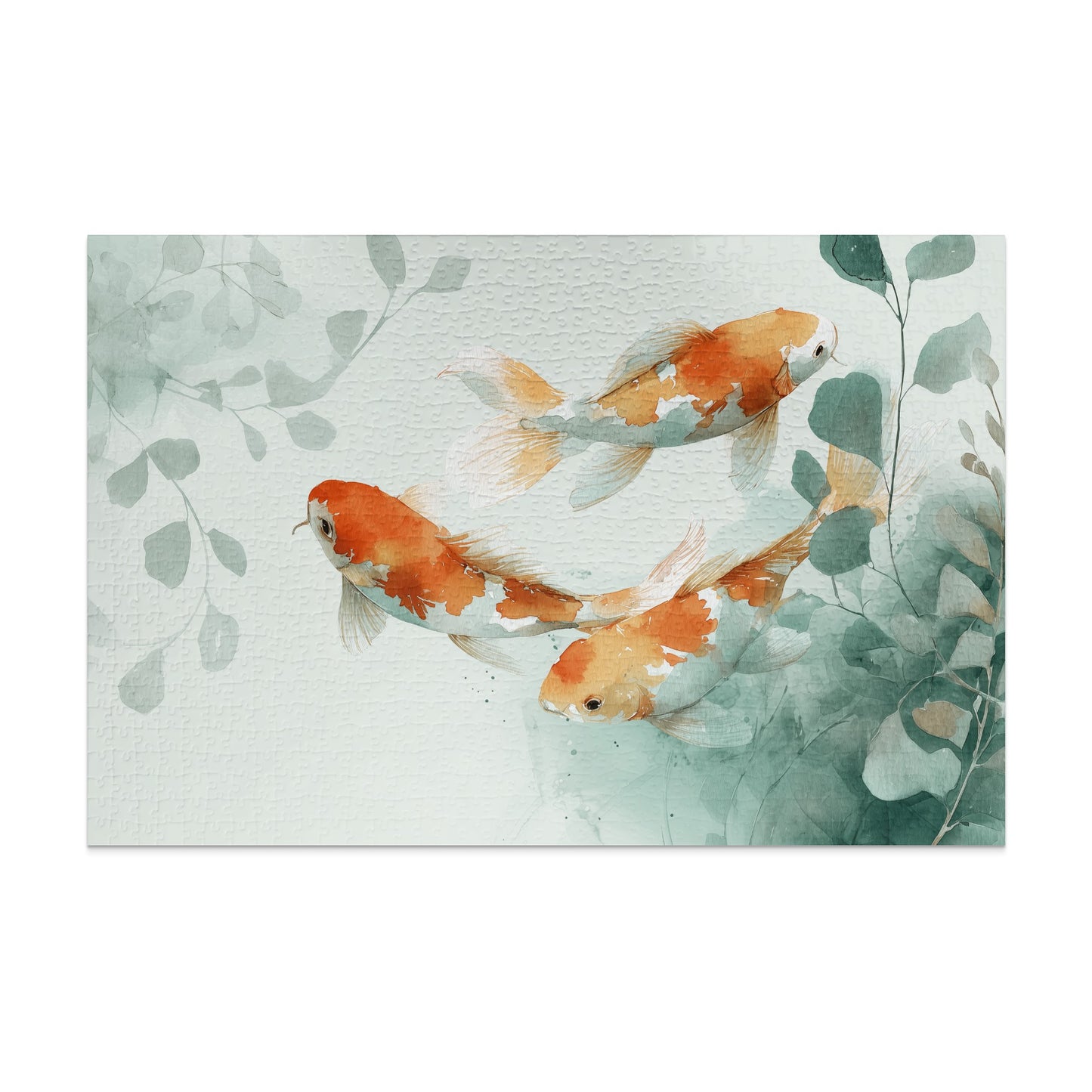 Koi Fish Aquatic Greenery Watercolor Art product type