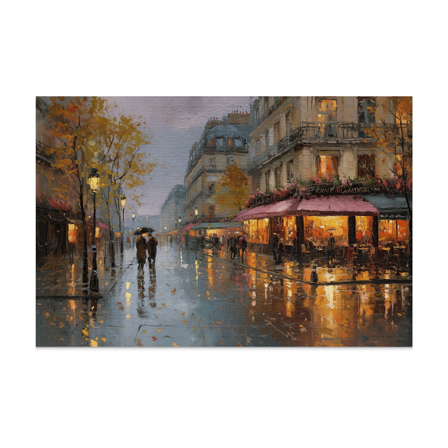 Paris Rainy Evening Cityscape Cafe Lights Reflections product type
Paris art, Rainy street, Cityscape painting, Cafe scene, Impressionist art, Urban night, Reflections artwork, European street, Oil painting style, Autumn city, Wall decor, Home interior, Fine art print, Romantic art, People umbrellas, Dusk view, Illuminations art, Vibrant colors, Gallery wall, Artistic print